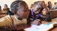 Girls studying in class
